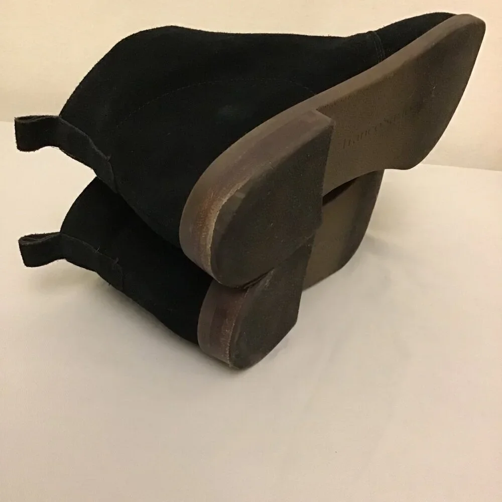 Franco Sarto 11 Men’s Suede Leather Ankle Boots Black Slip On Shoes